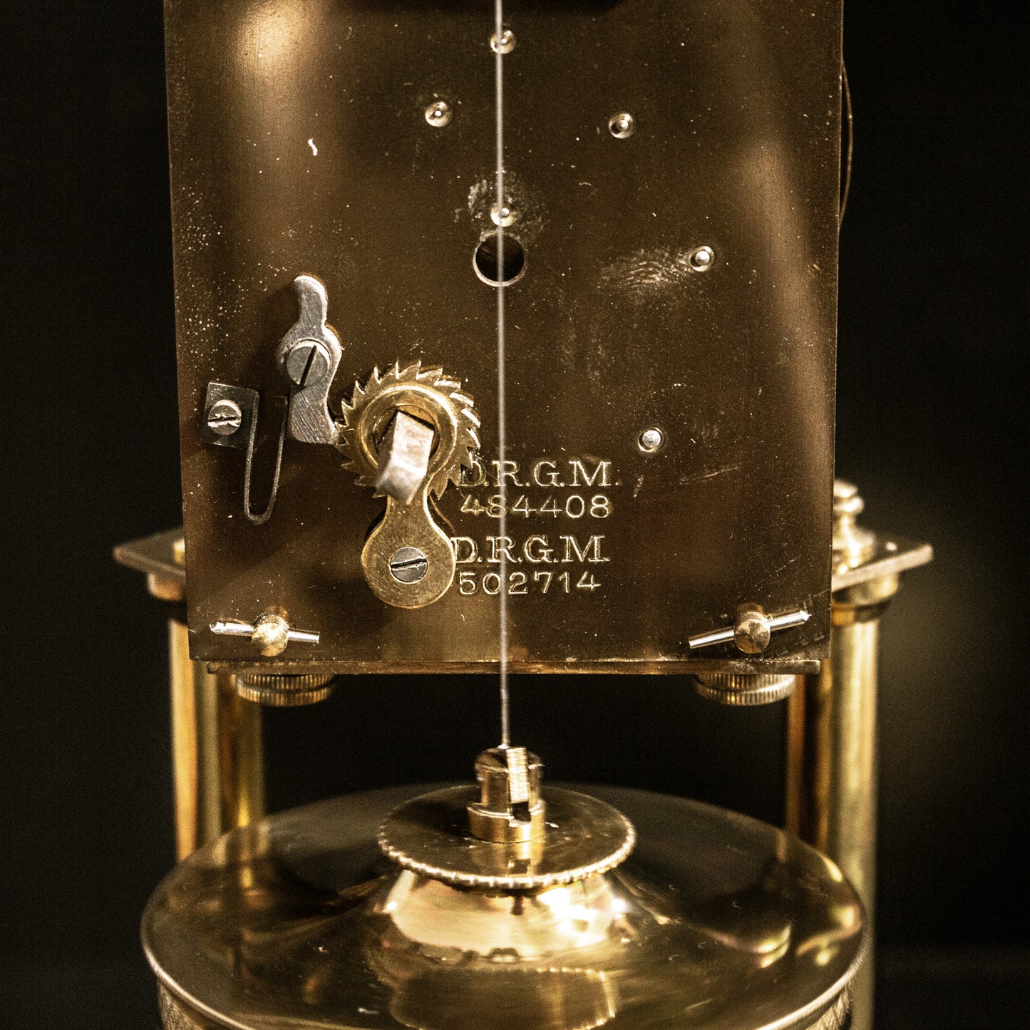 Antique German D.R.G.M Torsion / Anniversary 400 Day Brass Mechanical Clock
