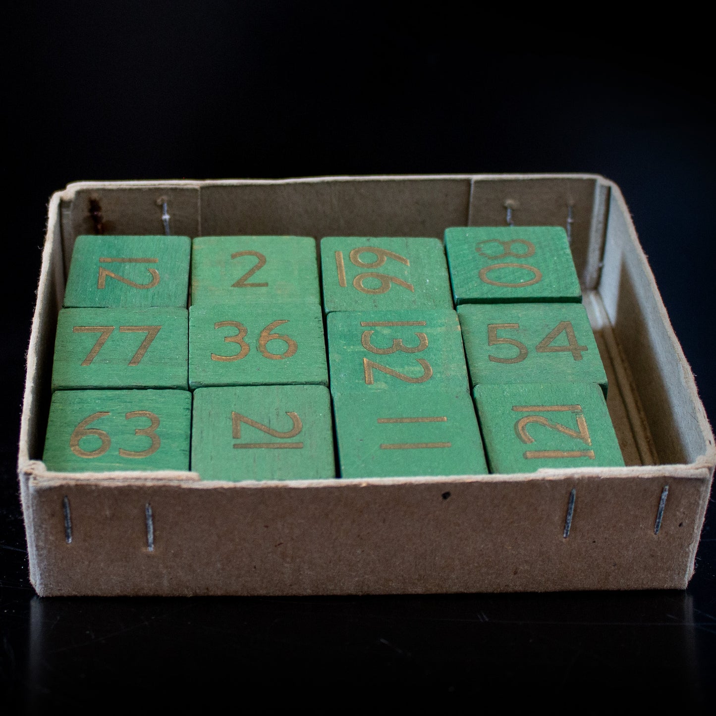 Vintage Wooden Multiplication Blocks Educational Toy