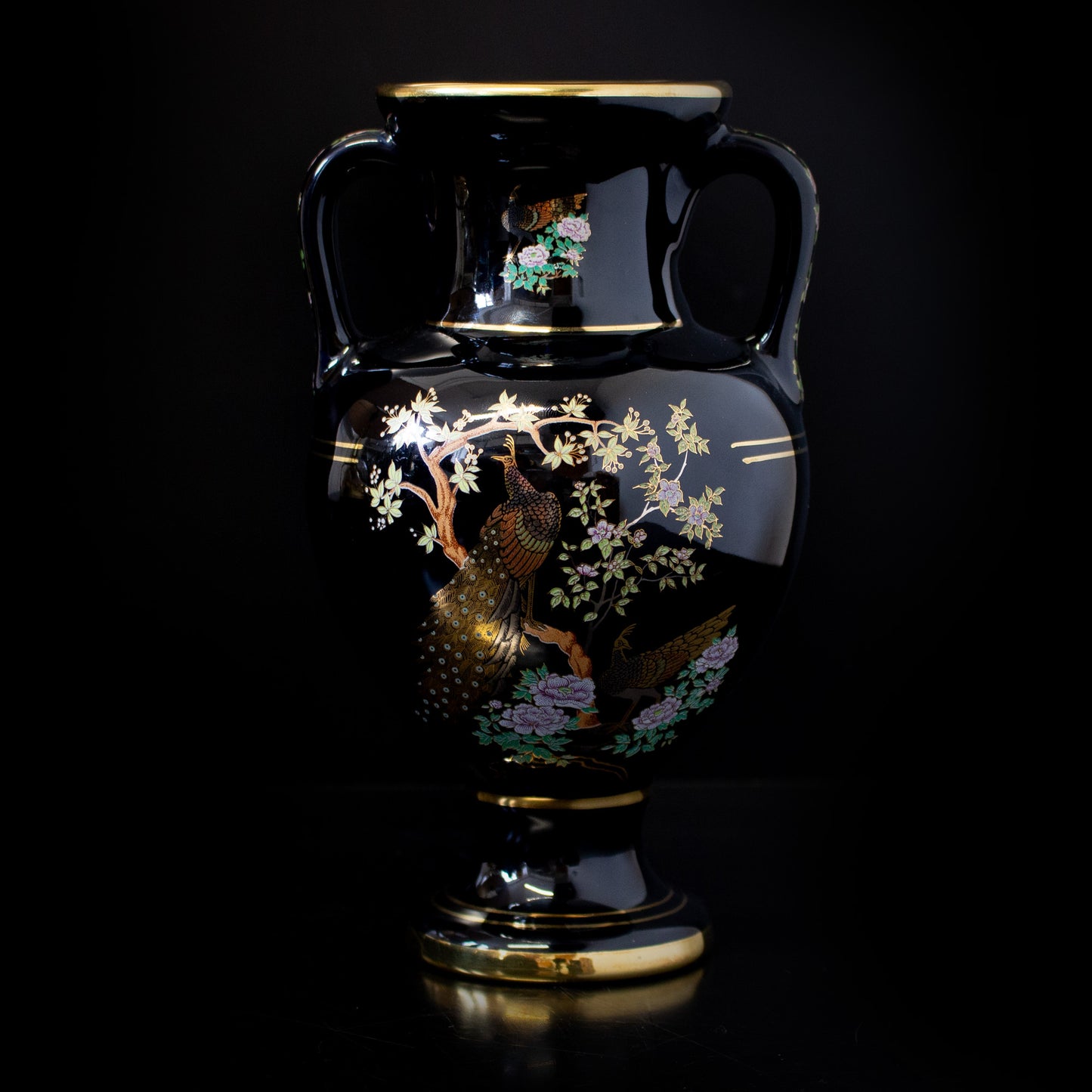 Vintage Handmade Greek Spathas Keramik 24k gold Detail Vase