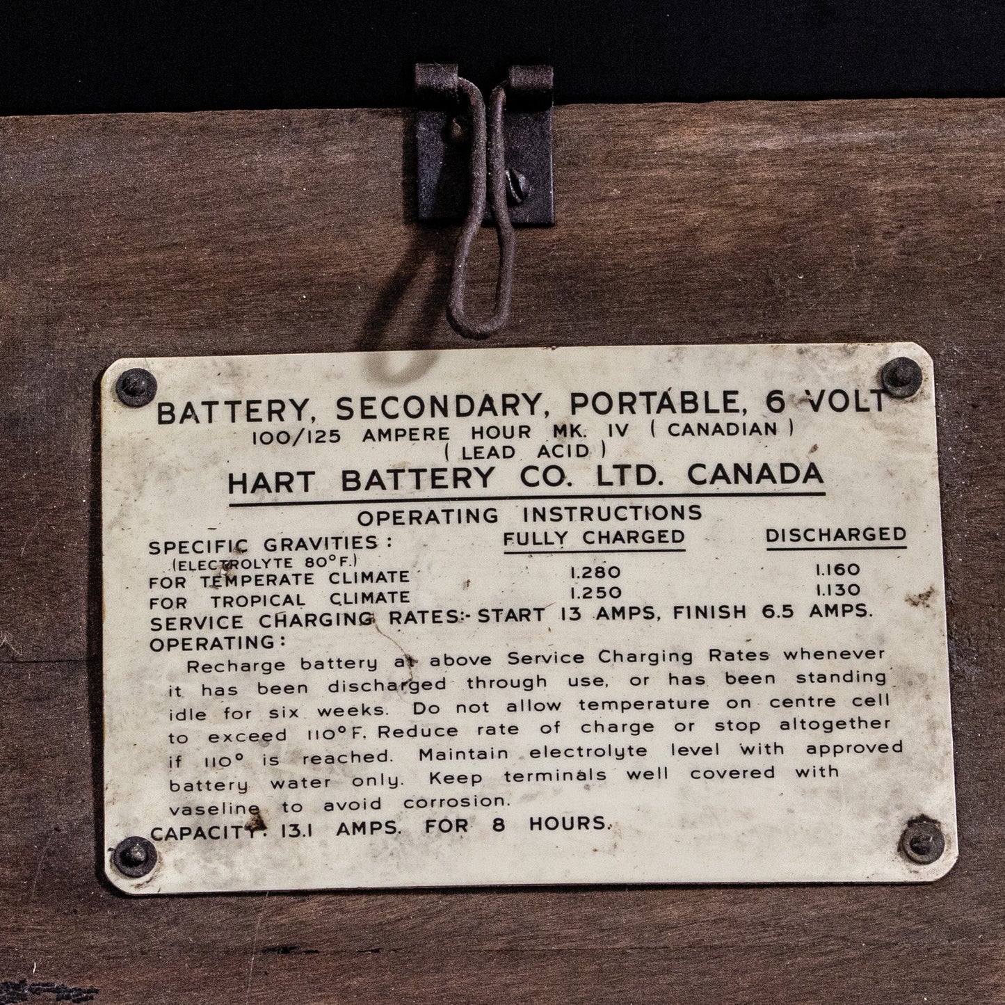 Antique Hart Battery Co LTD Canada Battery Box Crate Early 20th Century