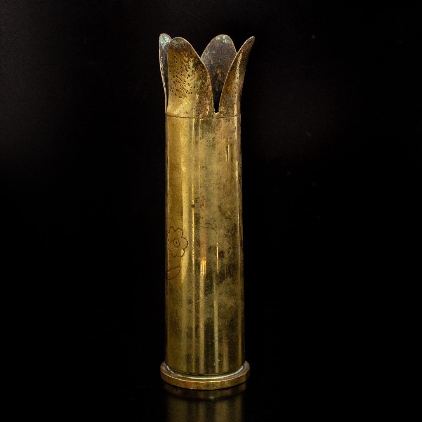 Vintage WW2 Brass Shell Trench Art Vase