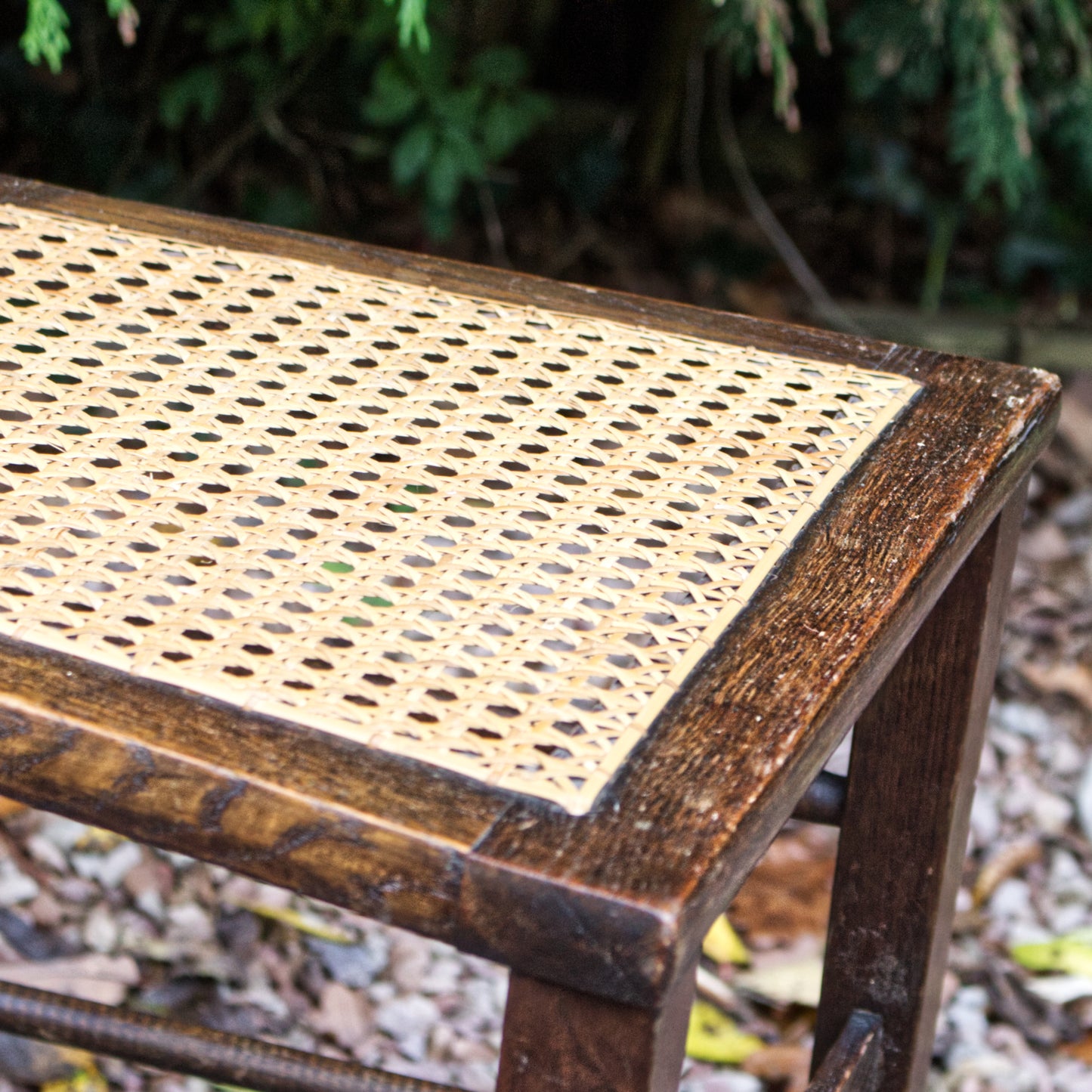 Antique Vintage Edwardian Wicker Seat Ladder Back Chair