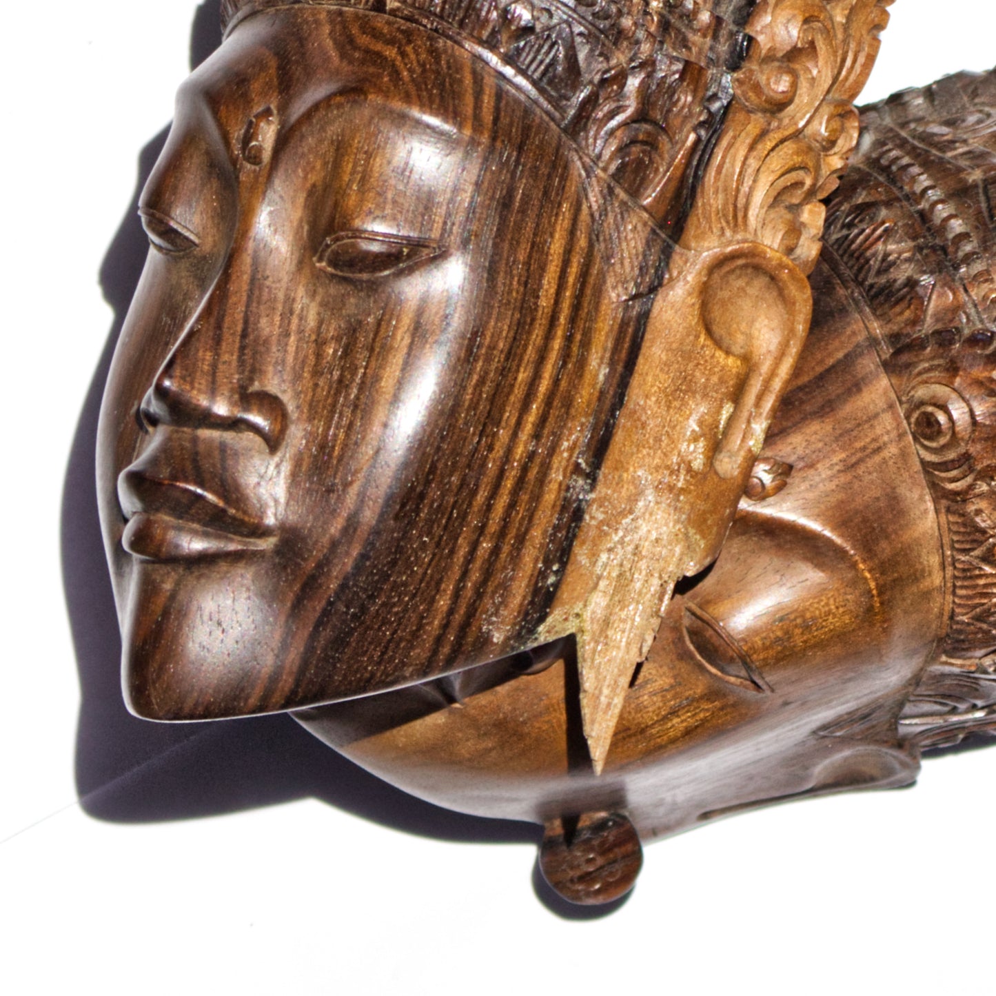 Vintage Pair 1940 Rama and Sita Indonesia Carving Bali Ramayana Art