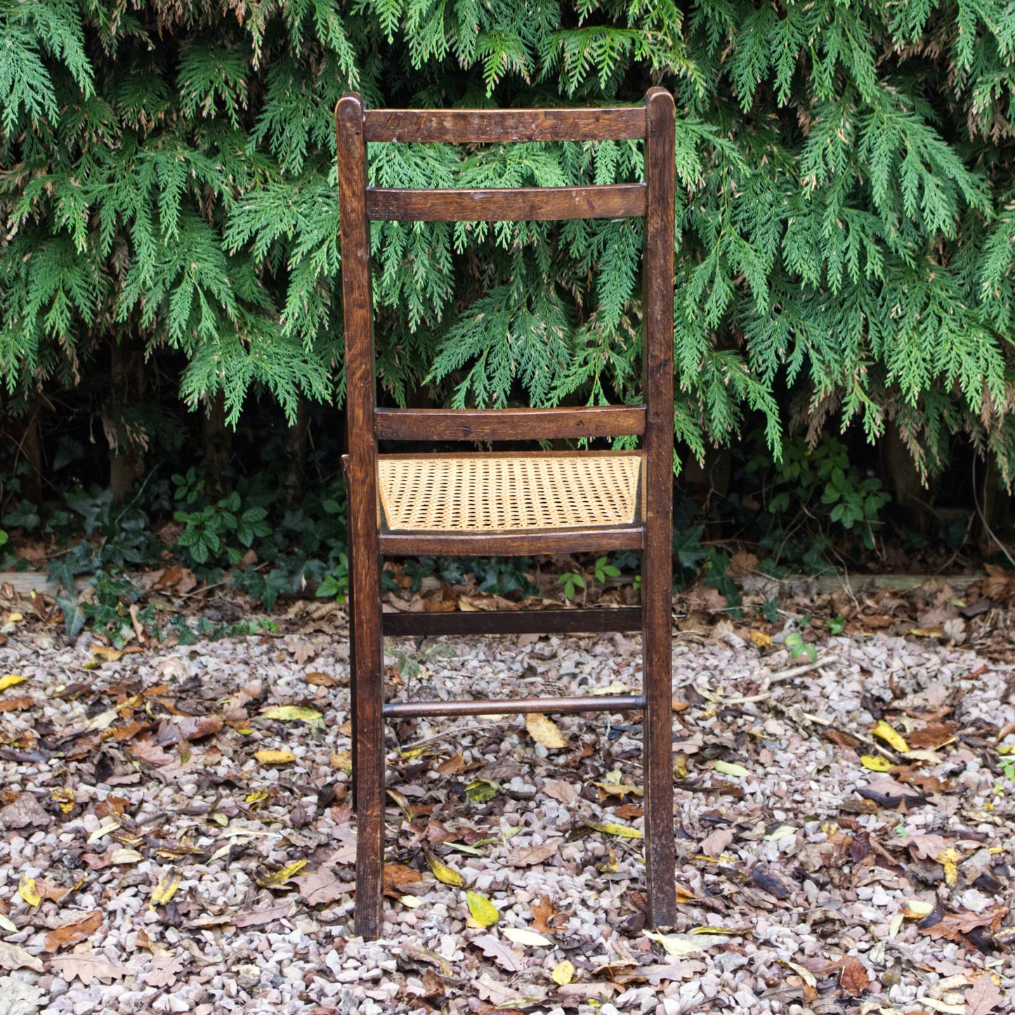 Antique Vintage Edwardian Wicker Seat Ladder Back Chair