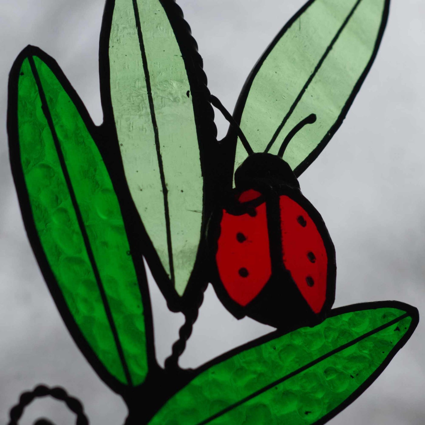 Handmade Stained Glass Ladybird Light Catcher - Handmade