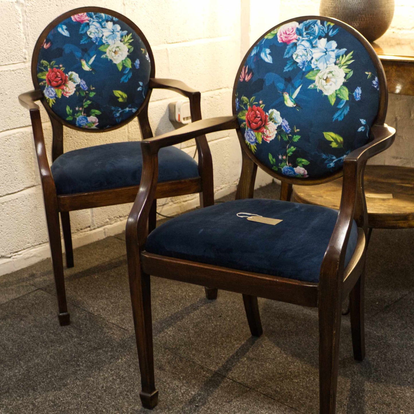 Pair Of Vintage Re-Upholstered Bedroom Chairs
