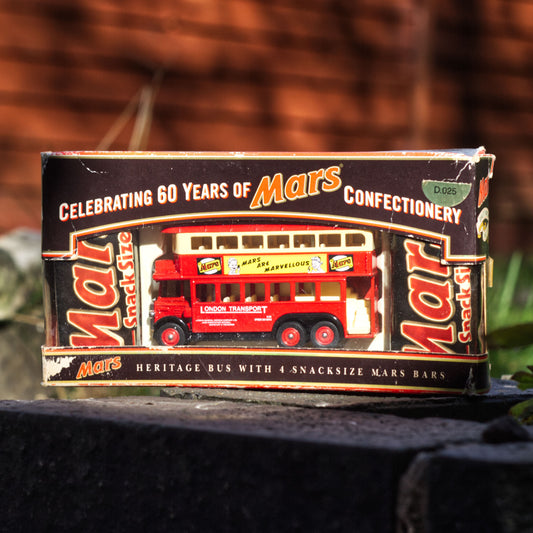 Mars celebrating 60 years diecast bus with original box and mars bars