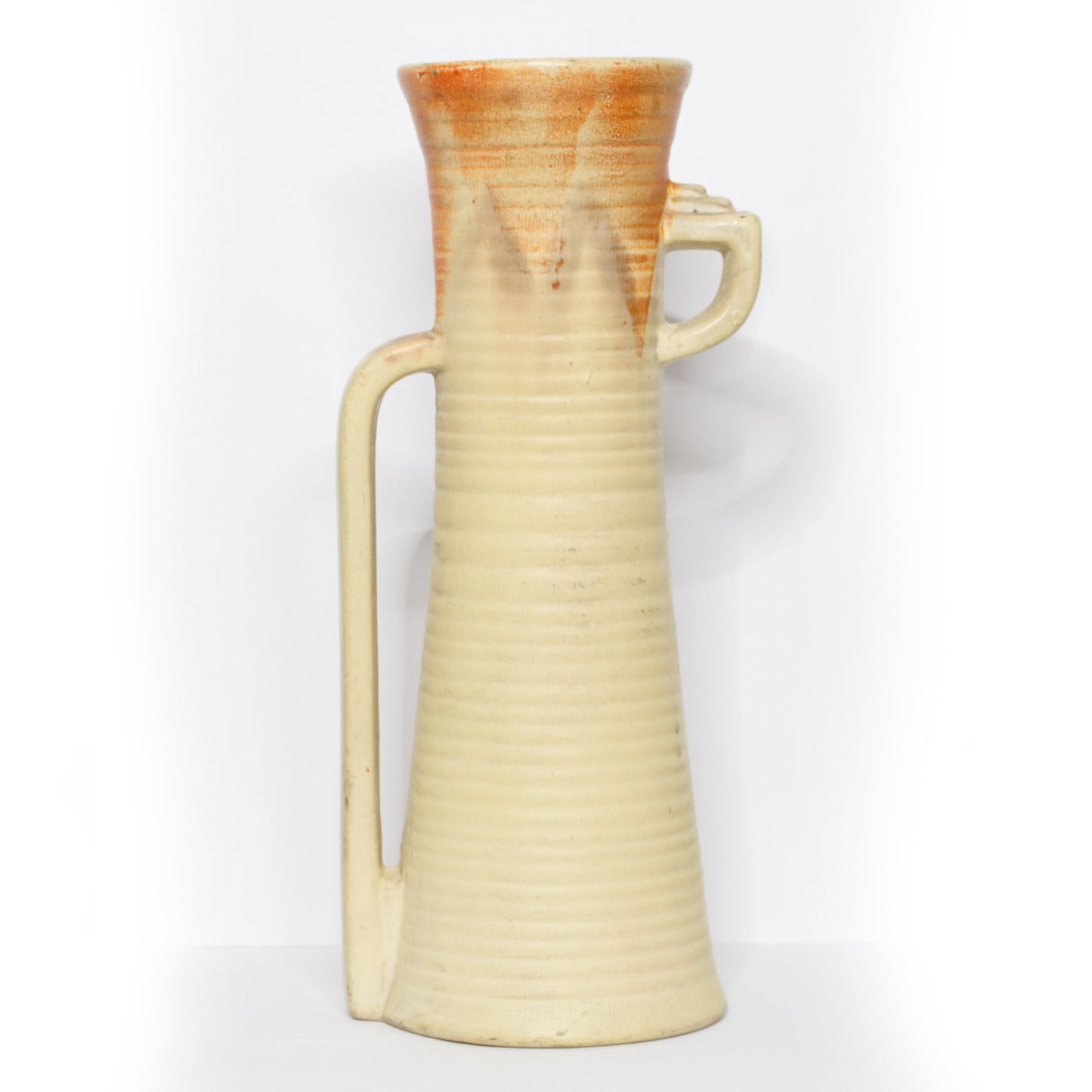 Vintage Mid Century Loop Handle Art Deco Pot / Vase English Made