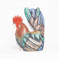Vintage Hand Carved Hand Painted Chicken Cockerel Wooden Ornament