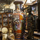 Vintage Large Hand Thrown Japanese Satsuma Style Hand Painted Vase