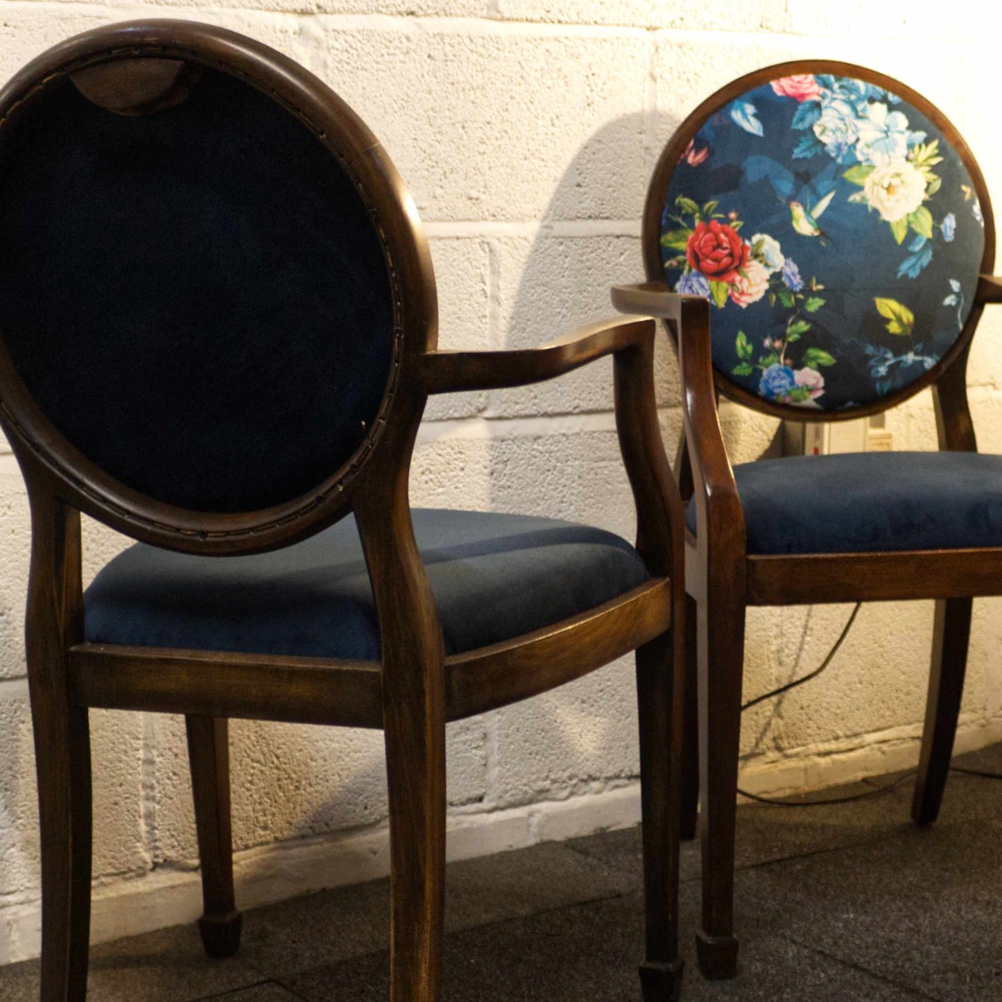 Pair Of Vintage Re-Upholstered Bedroom Chairs