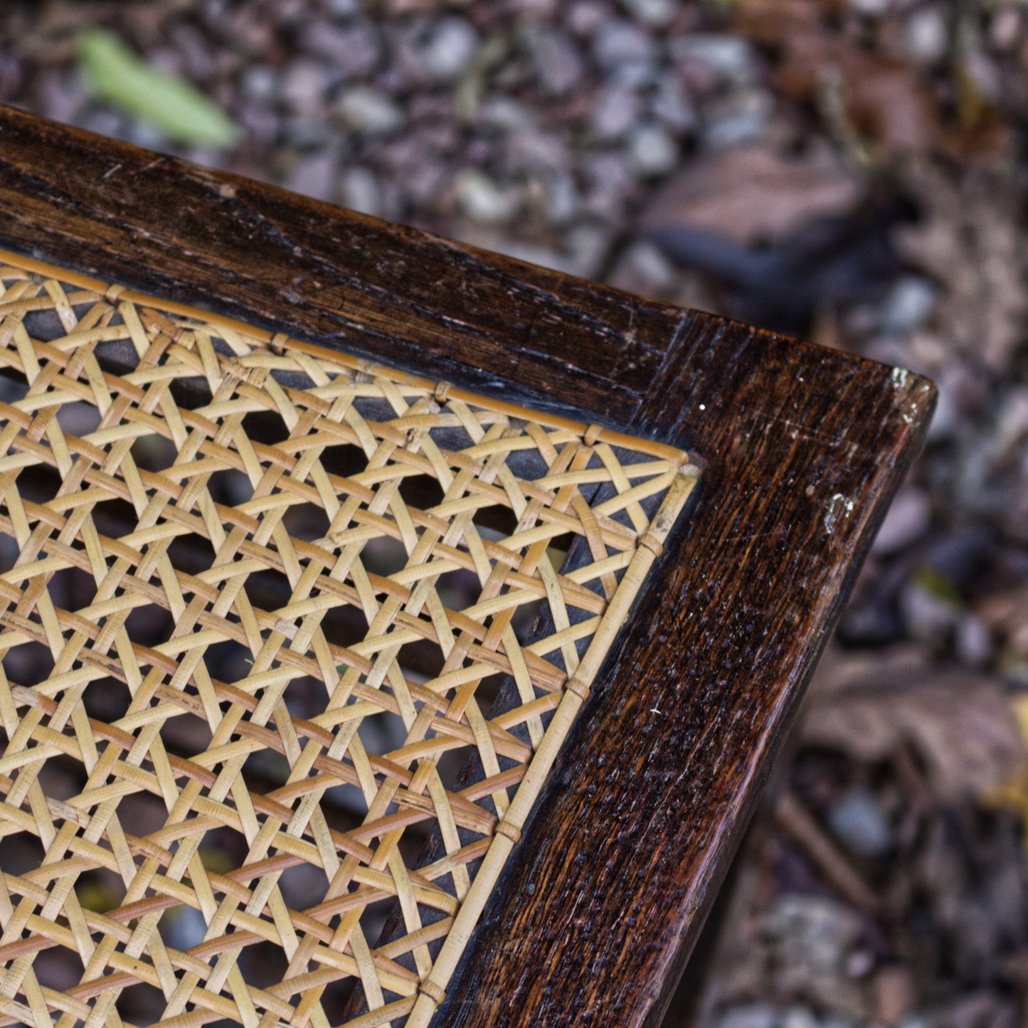 Antique Vintage Edwardian Wicker Seat Ladder Back Chair
