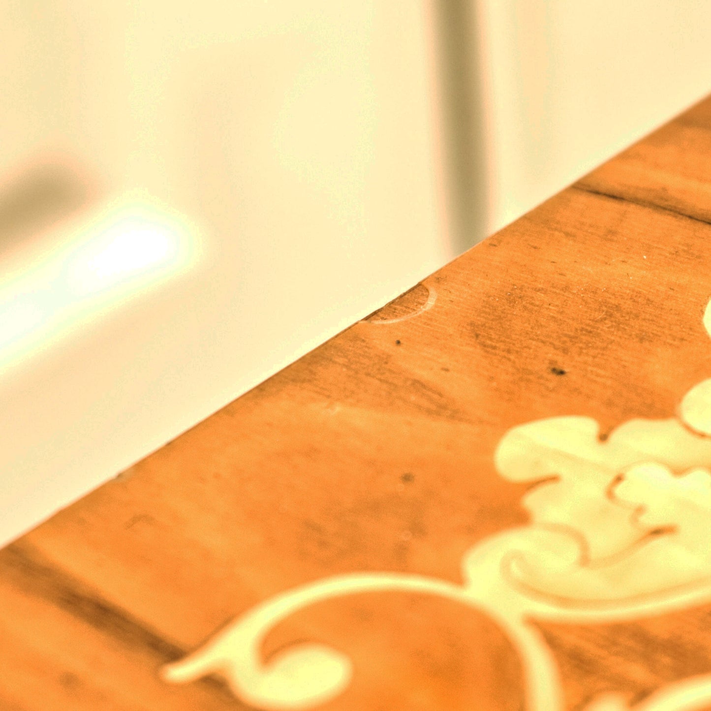 Vintage Italian Inlaid Triangle Wind Up Musical Table 1960s