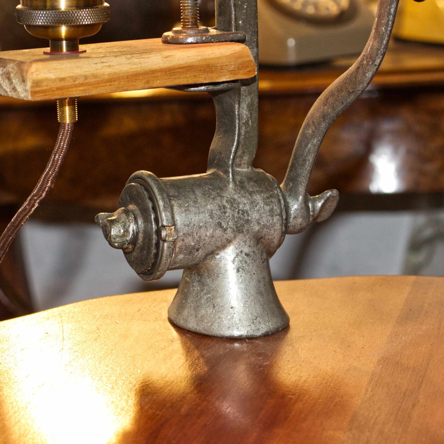 Vintage Up Cycled Re-Purposed Mincer Lamp