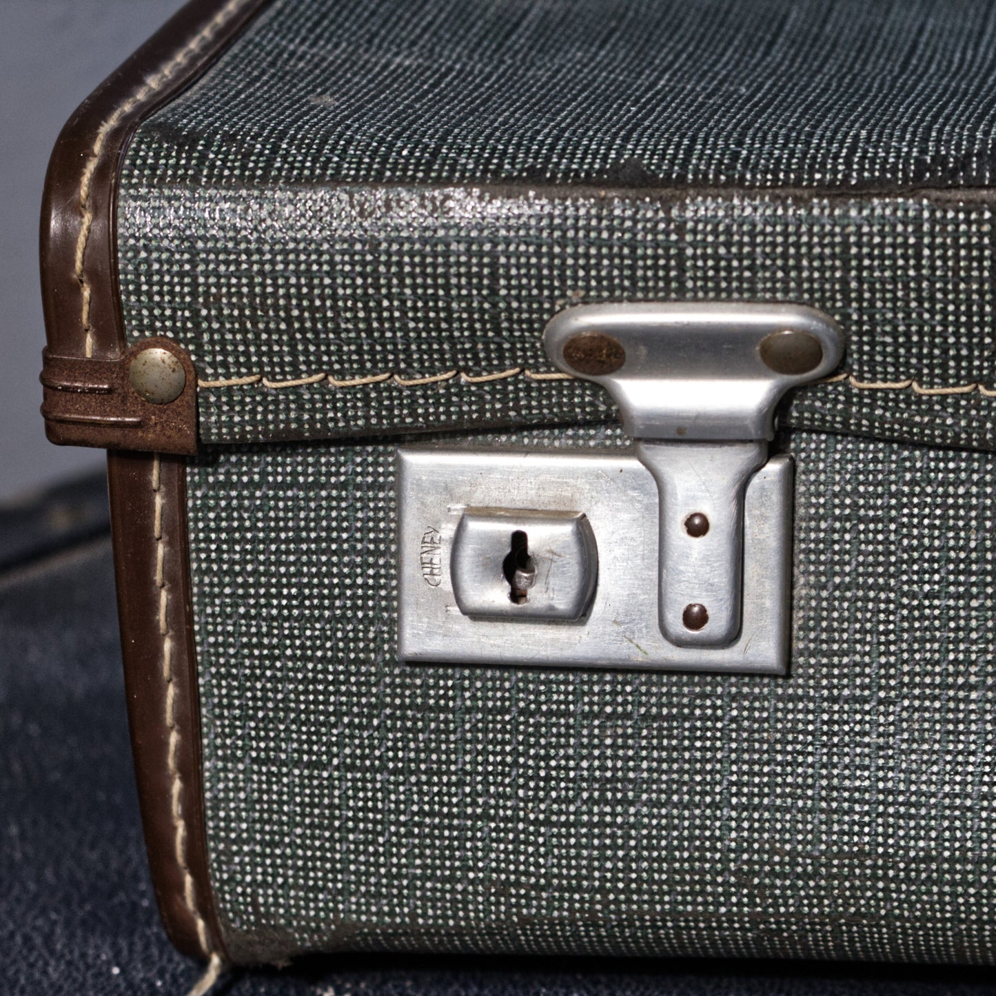 Vintage Mid Century Cheney Small Suitcase Storage Box