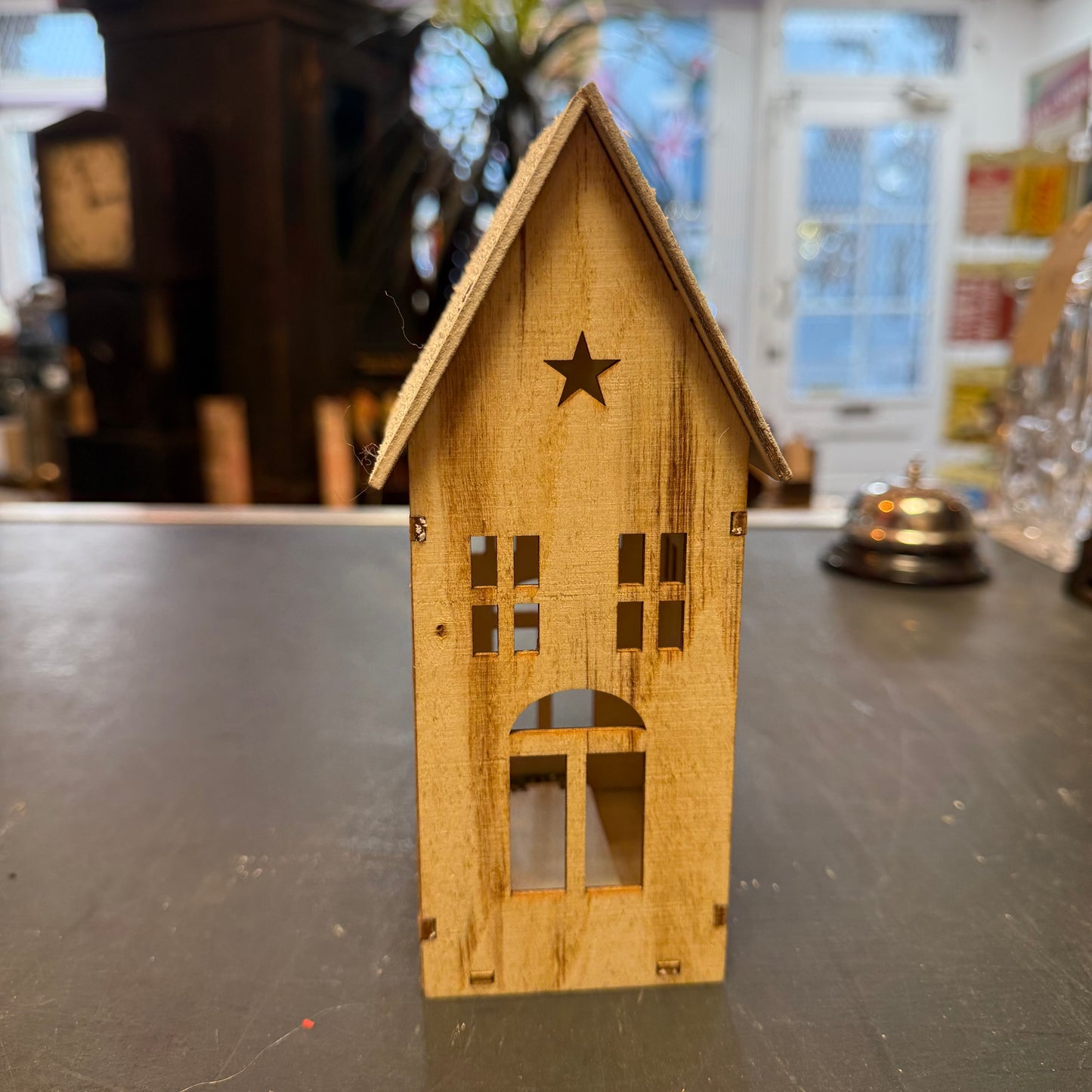 Light up wooden Christmas house decorations