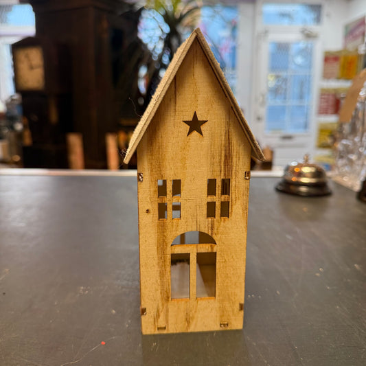 Light up wooden Christmas house decorations