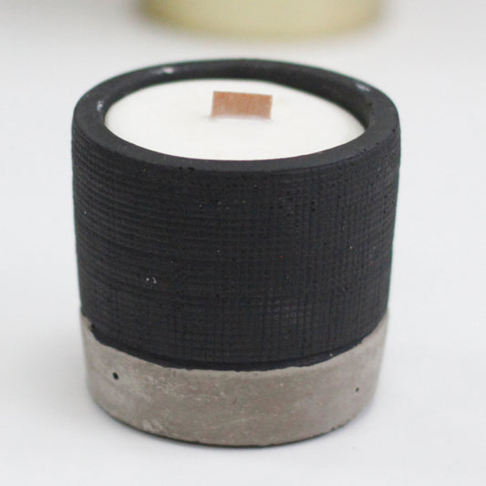 Concrete Effect Black Candle - Brandy Butter