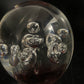 Vintage Glass Bubble Deep Red / Pink Paperweight