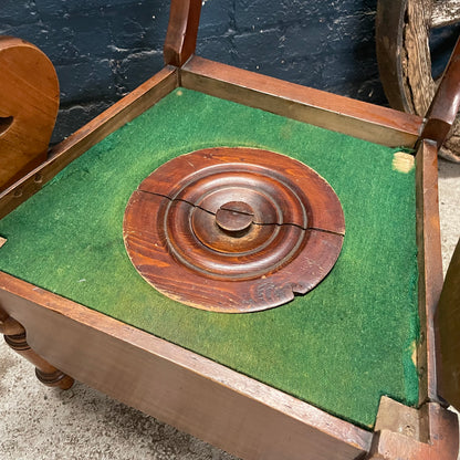 Antique Vintage Victorian Mahogany Commode Chair