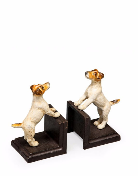 Cast Iron Antiqued Pair Of Terrier Bookends