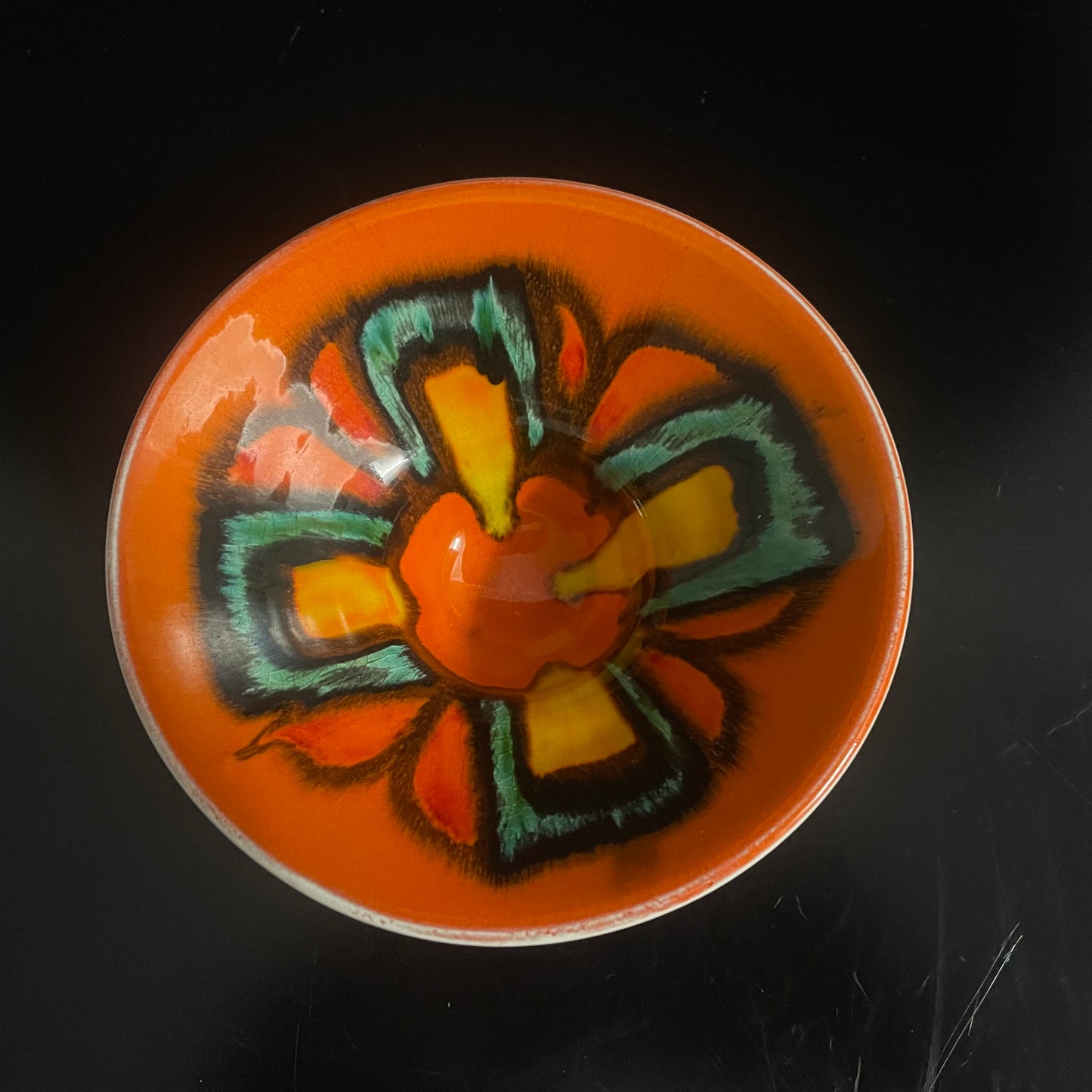 Vintage Mid Century Poole Pottery Shape 75 Bowl Signed By Artist