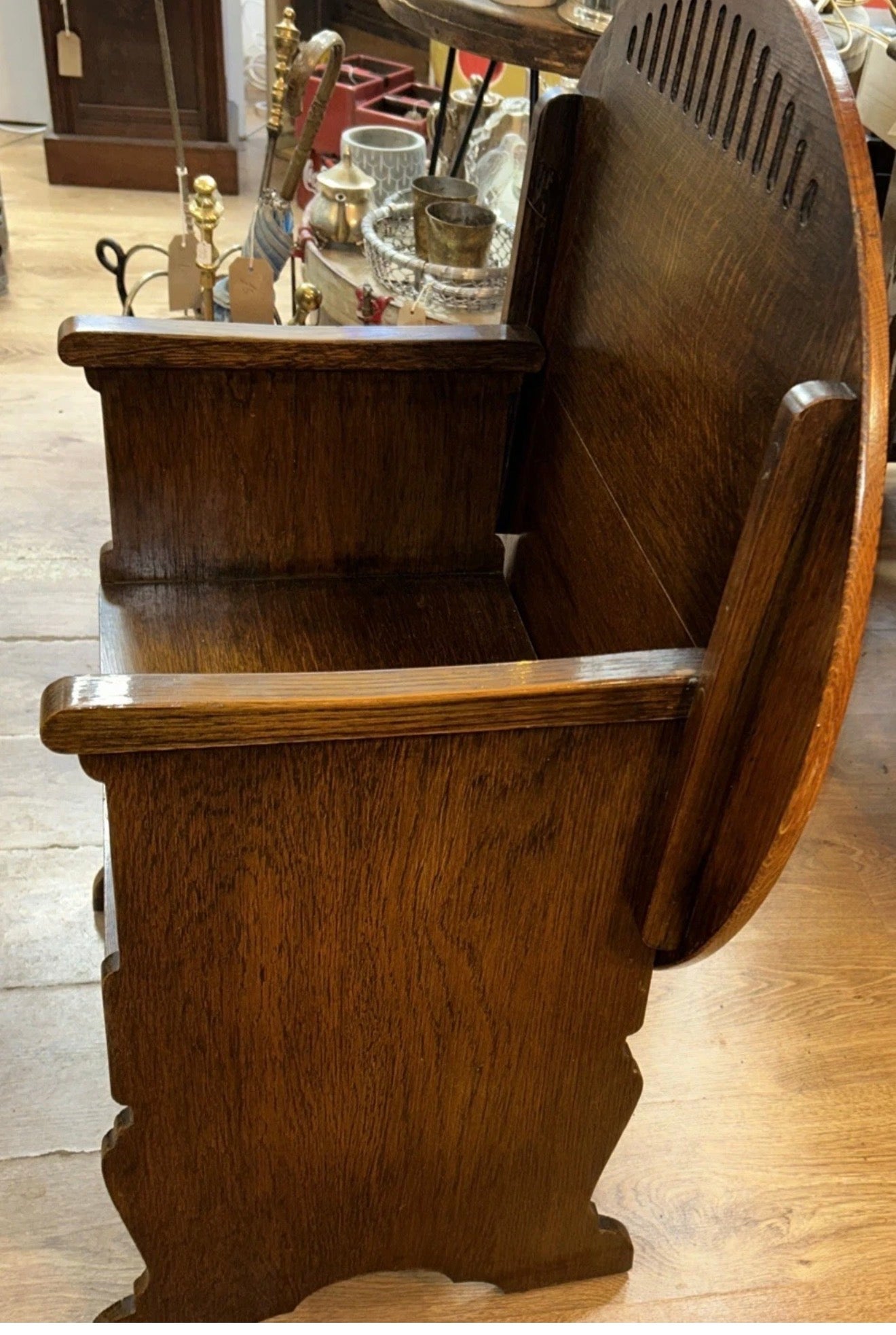 Vintage Oak Monks Chair / Table