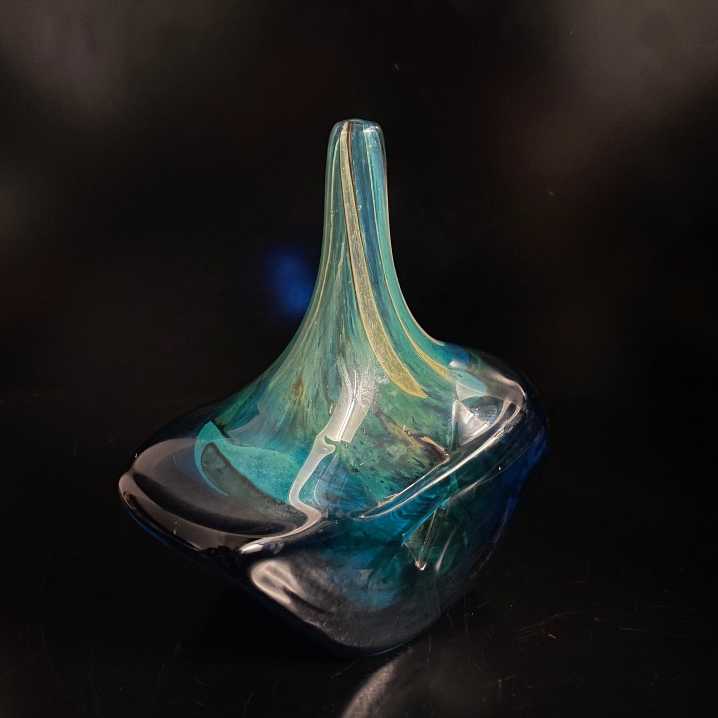 Vintage 1979 Mdina Blue Glass Hammer Head Fish Vase