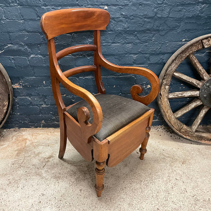 Antique Vintage Victorian Mahogany Commode Chair