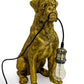Antiqued Gold Sitting Boxer Dog Table Lamp