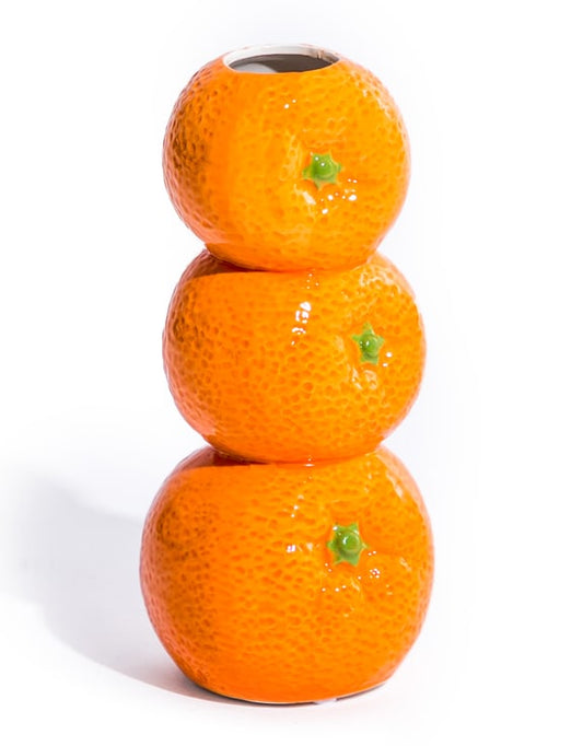 Ceramic Orange Stack Stem Vase
