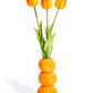 Ceramic Orange Stack Stem Vase
