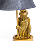 Antiqued Gold Monkey Lamp W/ Black Shade