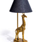 Antiqued Gold Giraffe Table Lamp w/ Black Shade
