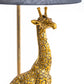 Antiqued Gold Giraffe Table Lamp w/ Black Shade