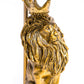 Antiqued Gold Lion Table Lamp w/ Black Shade