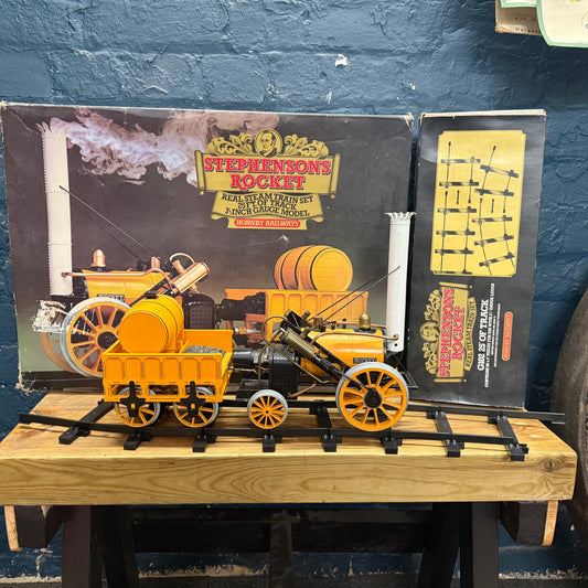 Vintage Hornby Gas Real Steam Stephensons Rocket 3.5 Inch Gauge Train Set