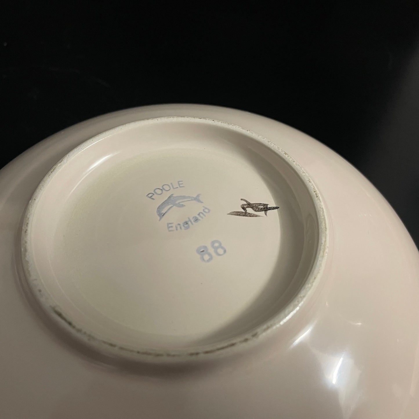 Vintage Mid Century Poole Pottery Bowl Shape 88 Signed By Artist