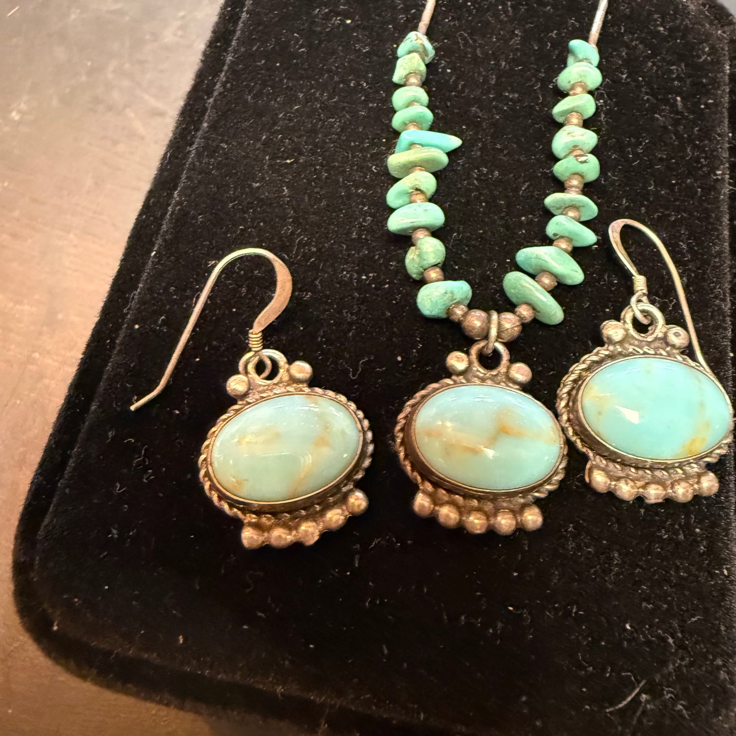 Women’s Sterling Silver Necklace And Earrings Set