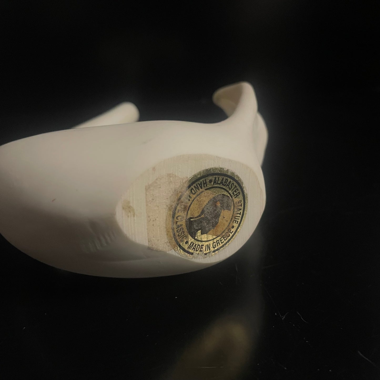 Vintage White Alabaster Swan Ornament