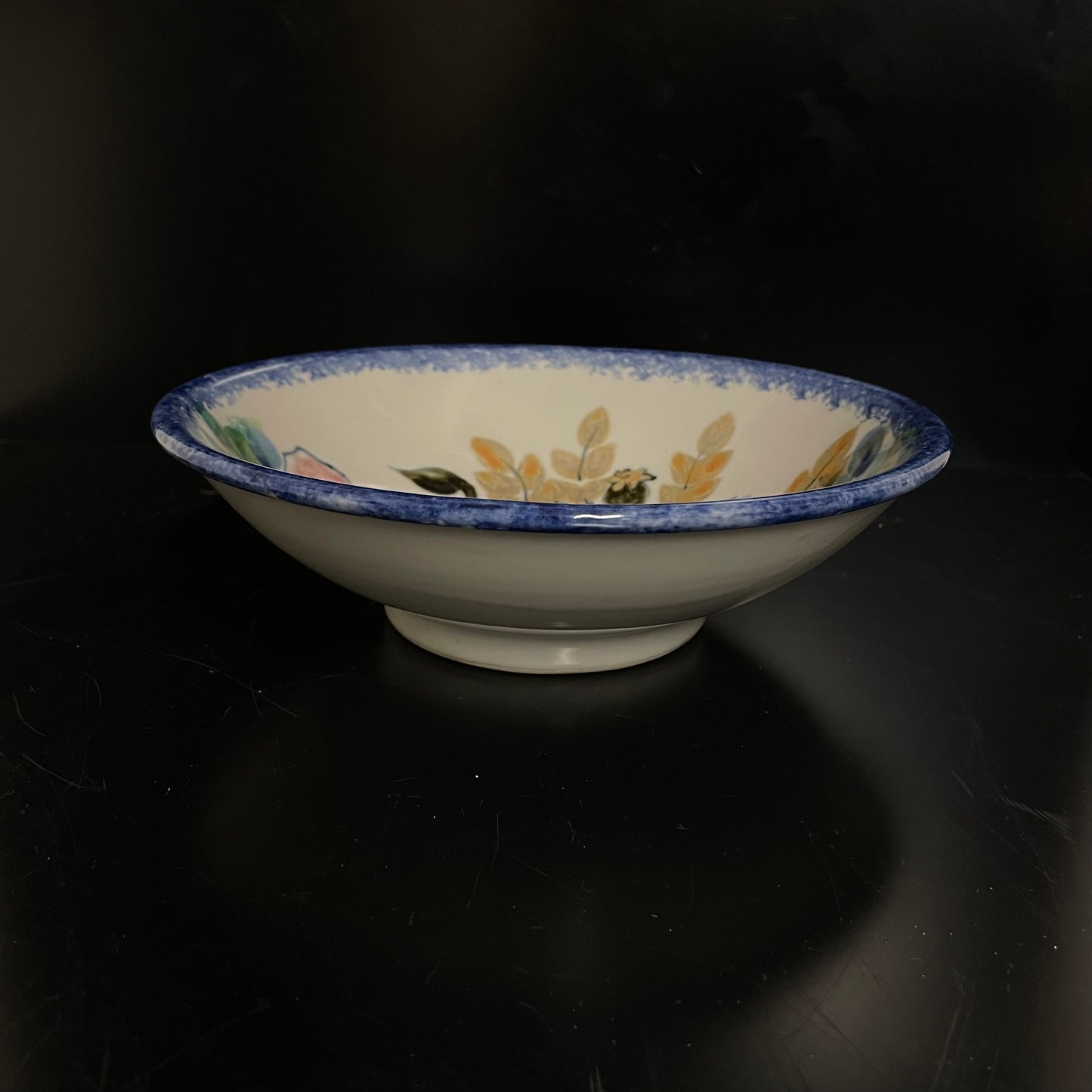 Vintage highland stoneware floral bowl