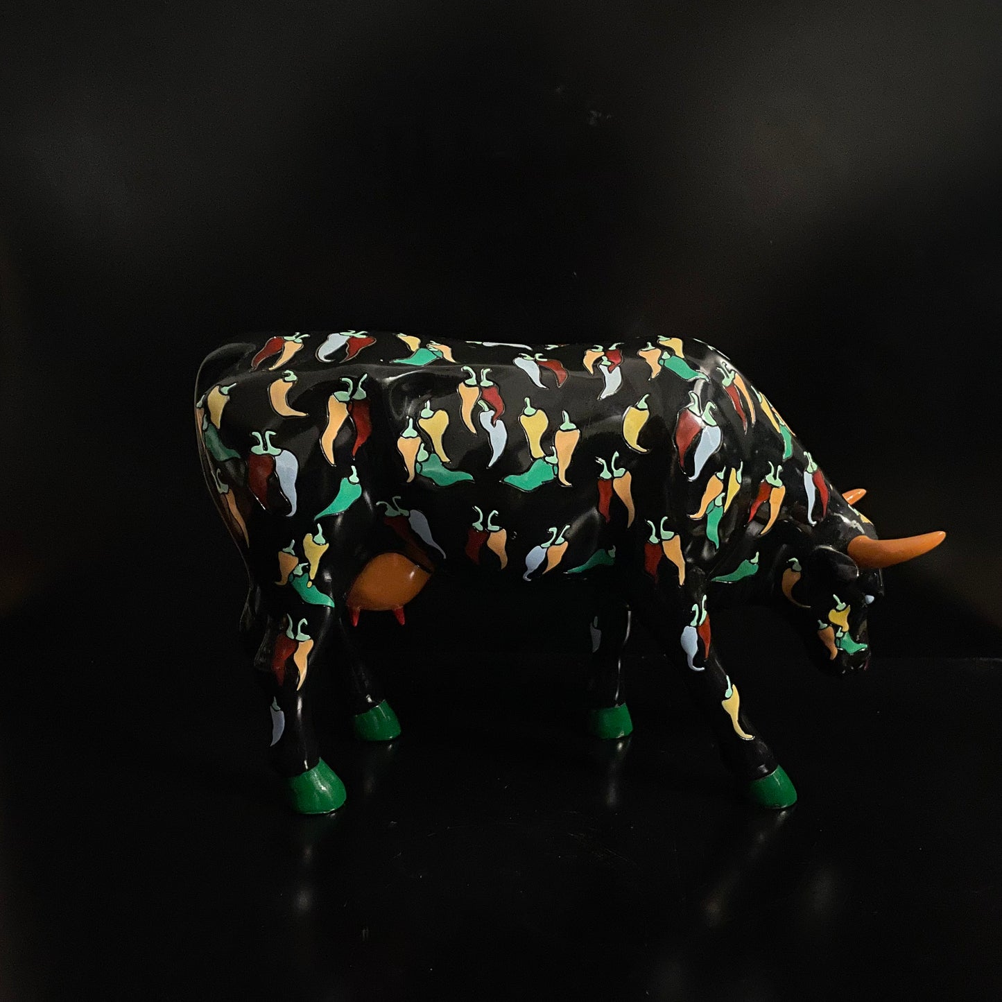 Cow Parade ‘Chilies Con Carne’ Raging Bull Resin Ornament