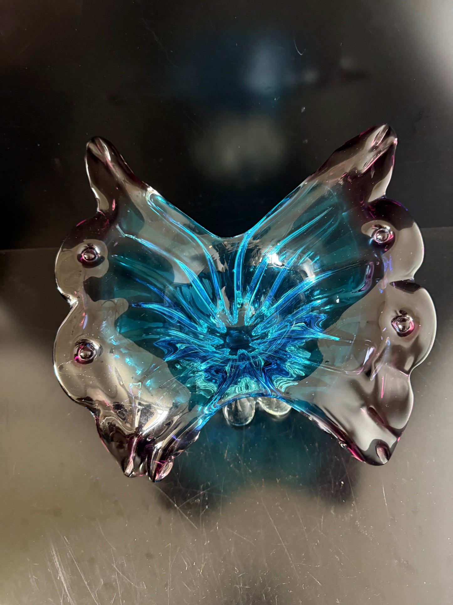 Colourful Butterfly Decorative Glass Bowl