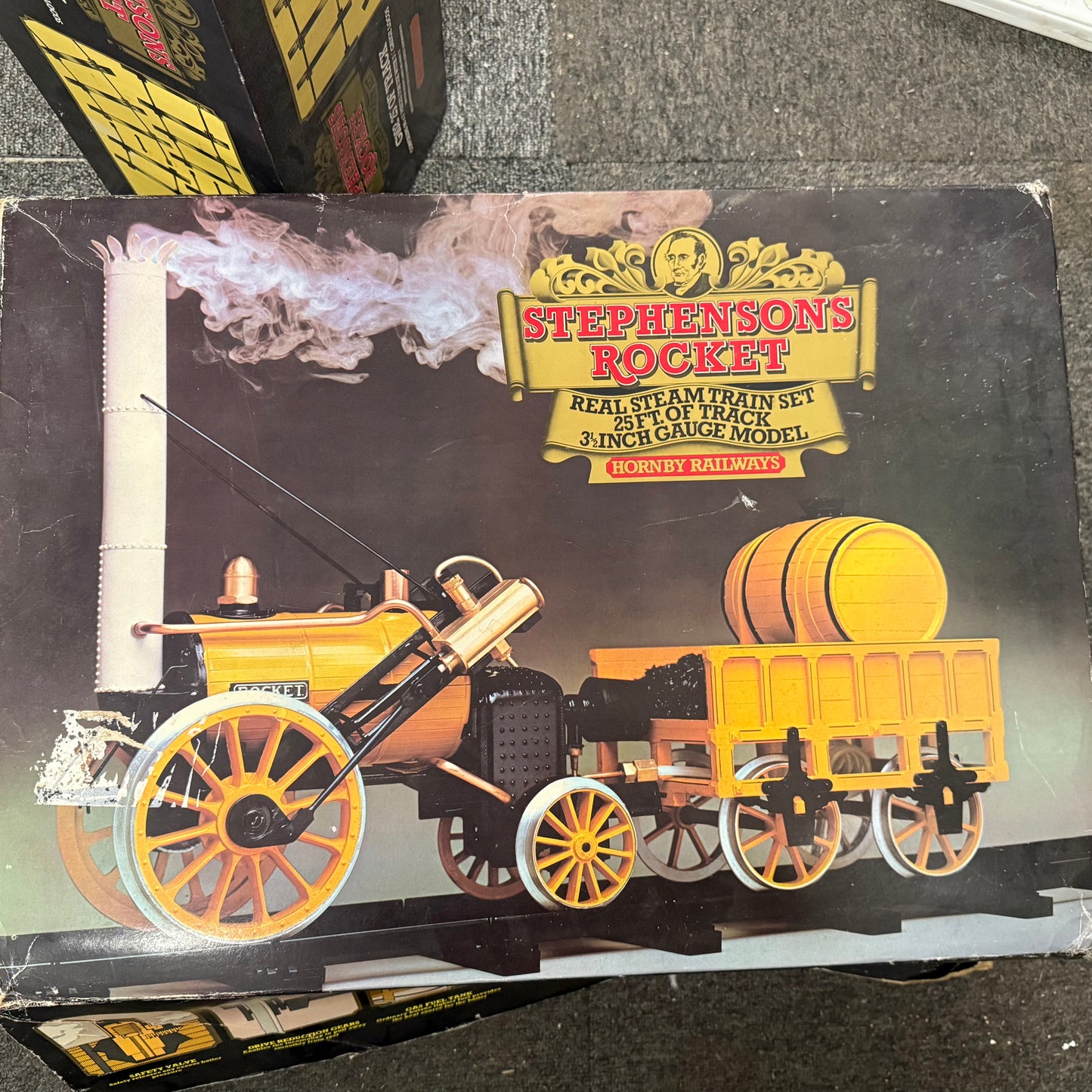 Vintage Hornby Gas Real Steam Stephensons Rocket 3.5 Inch Gauge Train Set