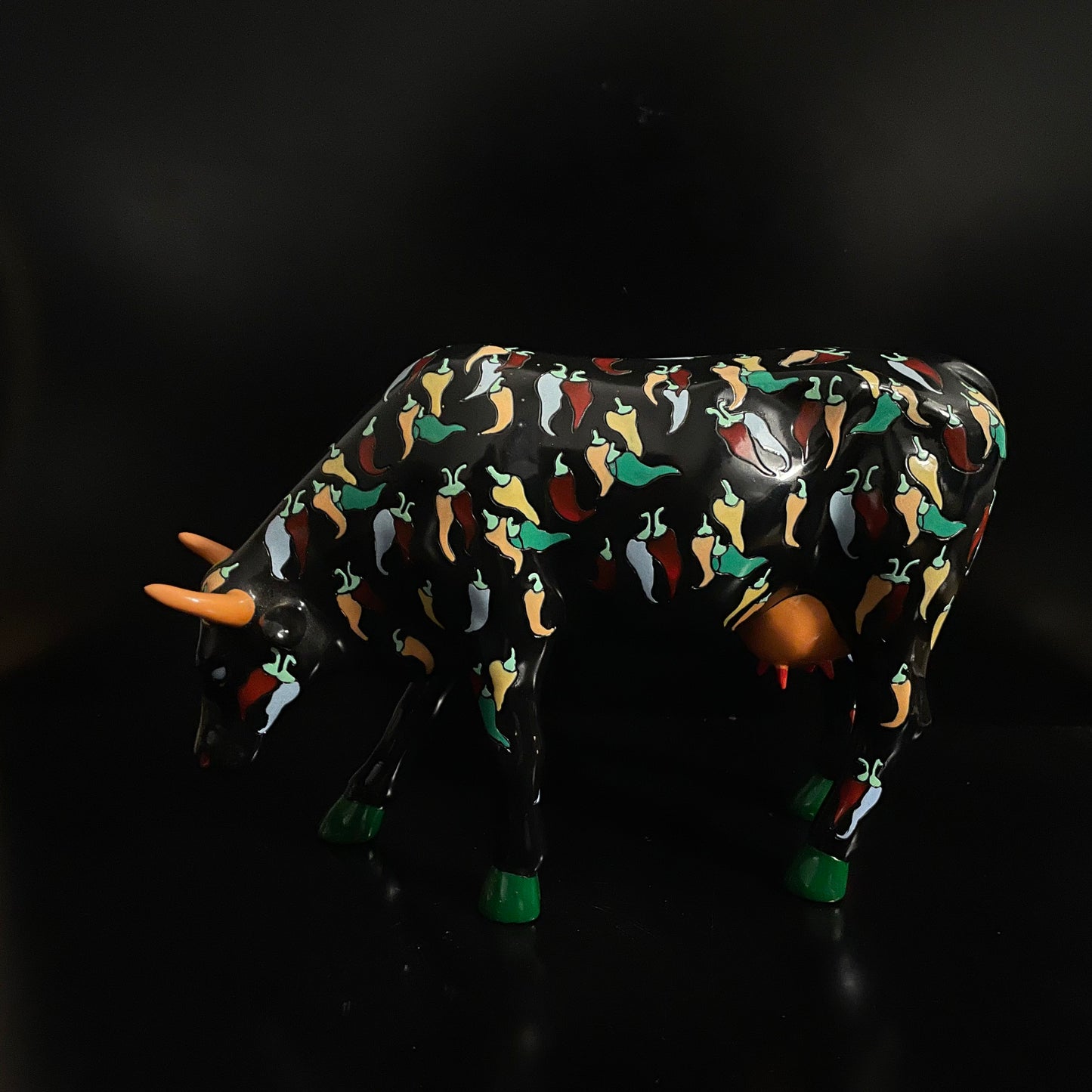 Cow Parade ‘Chilies Con Carne’ Raging Bull Resin Ornament