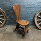 Antique Vintage Solid Oak Early 19th Century Hallway Chair