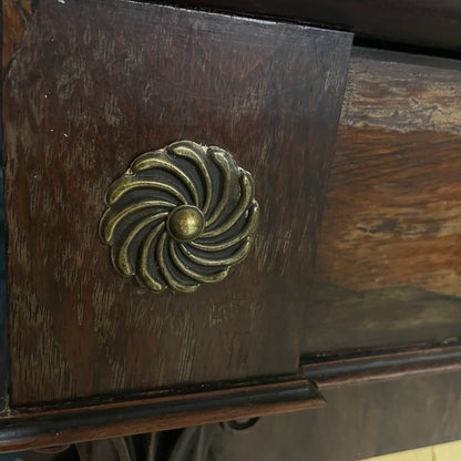 Antique Vintage White Marble & Oak Chiffonier Sideboard