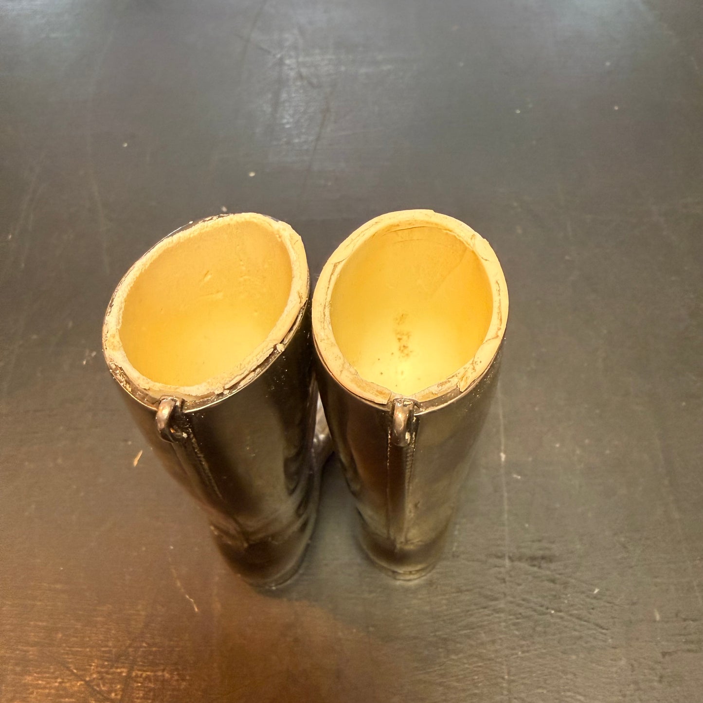 Pair of sliver plated boots