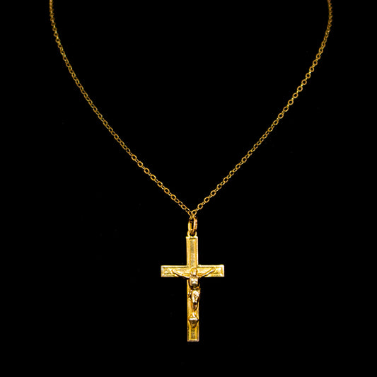 9ct Gold Cross Pendant & Chain Necklace