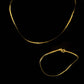 9ct Yellow Gold Herringbone Ladies Bracelet & Necklace Set Italy Made